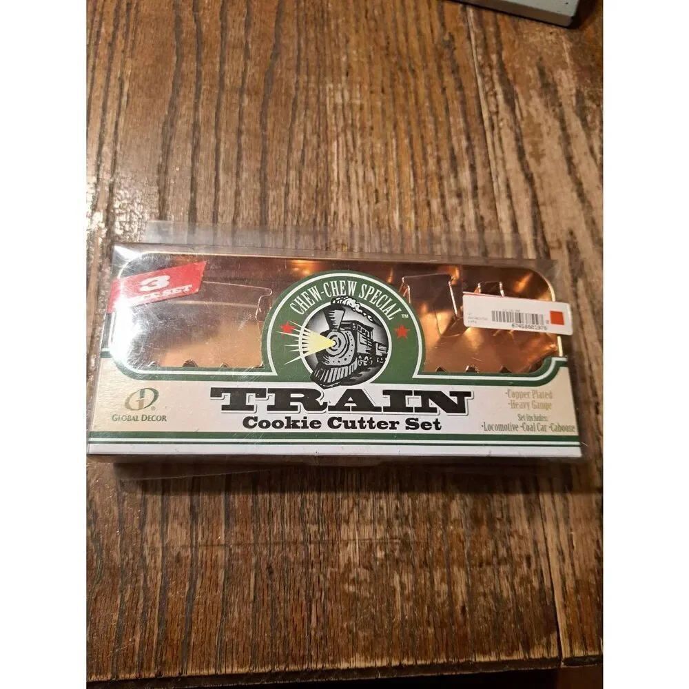 Vintage 2003 Global Décor CHEW CHEW Express Train Cookie Cutter Set Copper w Tin